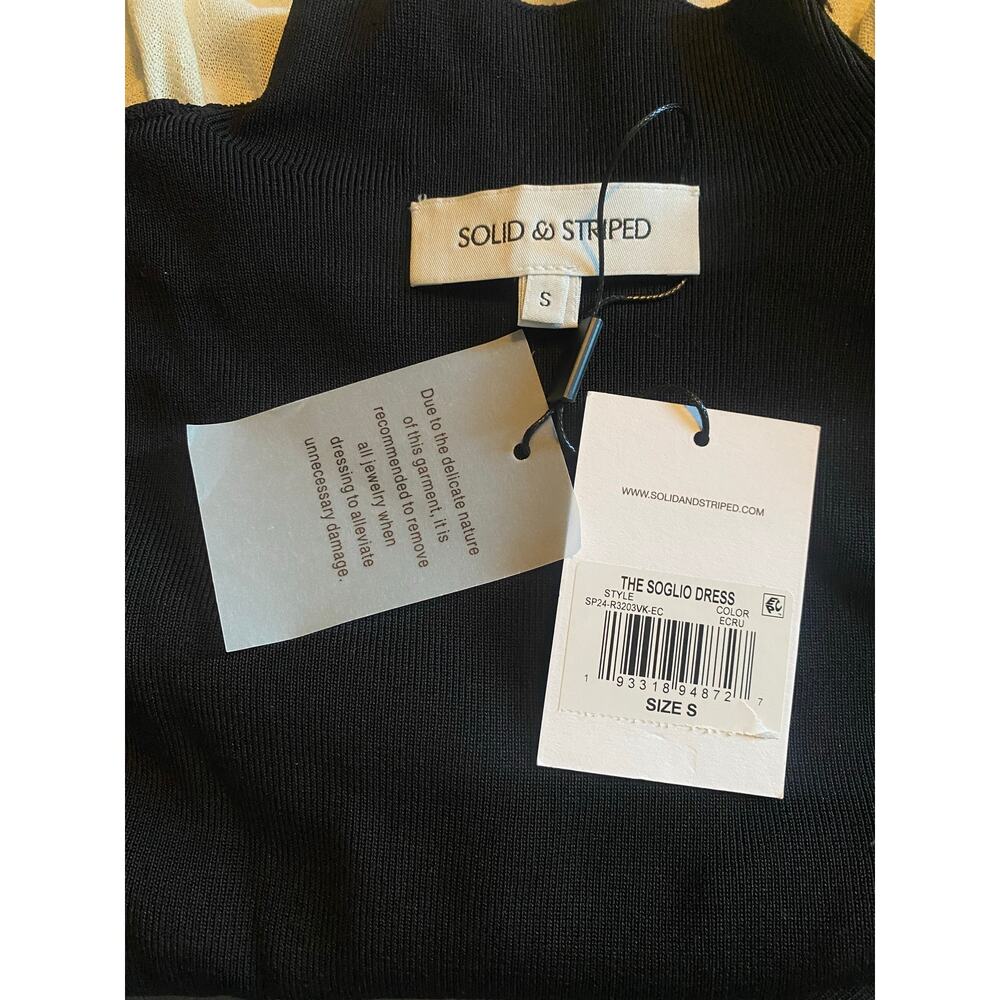 NWT Solid & Striped Soglio Dress Knit Black Cream Ecru Noir Small S - Picture 6 of 6